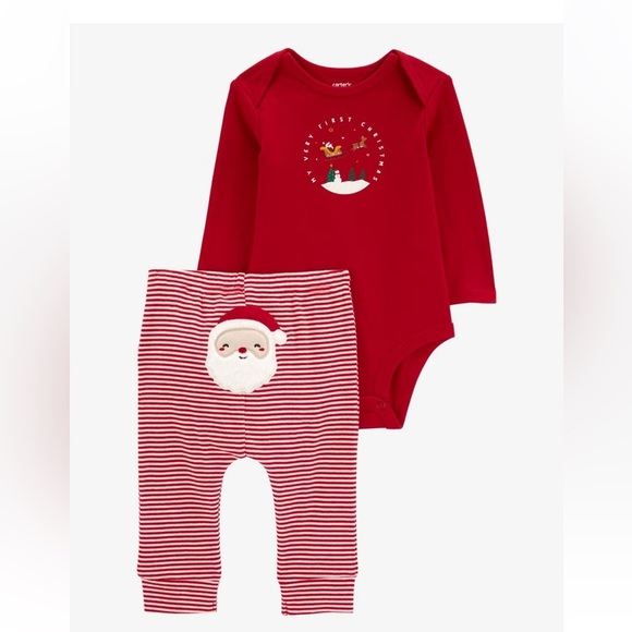 NEW My First Christmas 24 months Gender Neutral Christmas Outfit Matching Set - Picture 1 of 2